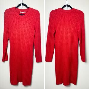 NWT ALICE & OLIVIA SWEATER DRESS RED KNIT MINIMALIST QUIET LUXURY STRETCHY